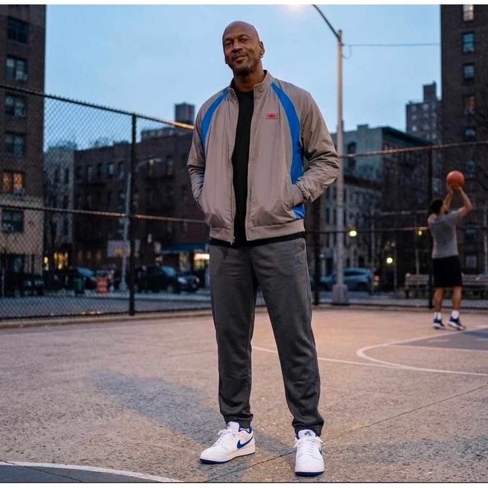 Jordan Classic Fit Mens Track Jacket Grey Blue AJ1 Windbreaker 558840-002 XXL